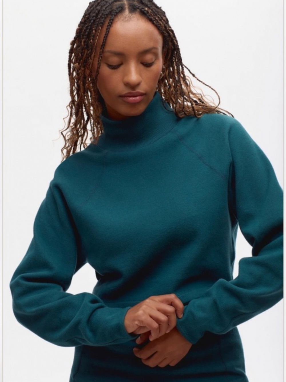 🩷 gorgeous deep teal cotton mockneck💕💕💕NWT!